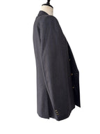 Yves Saint Laurent 90s wool blazer blue gray stripes