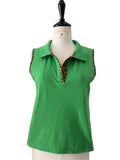 Fendi polo y2k green monogram border