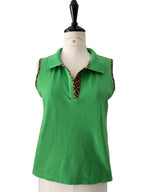 Fendi polo y2k green monogram border