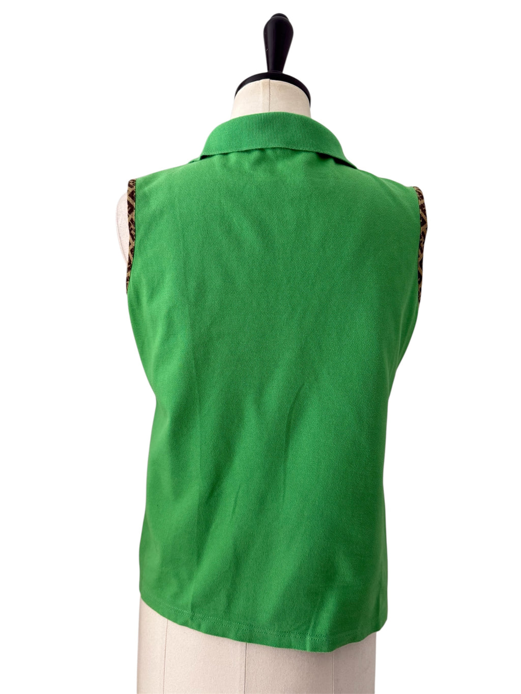Fendi polo y2k green monogram border