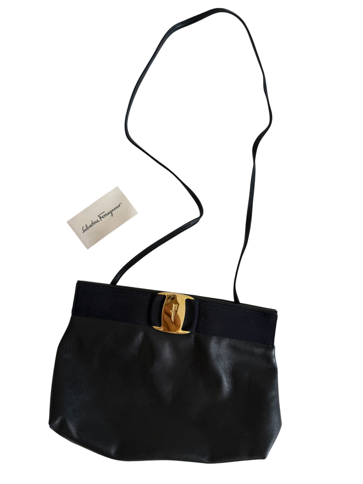 Ferragamo blue shoulder bag 90s