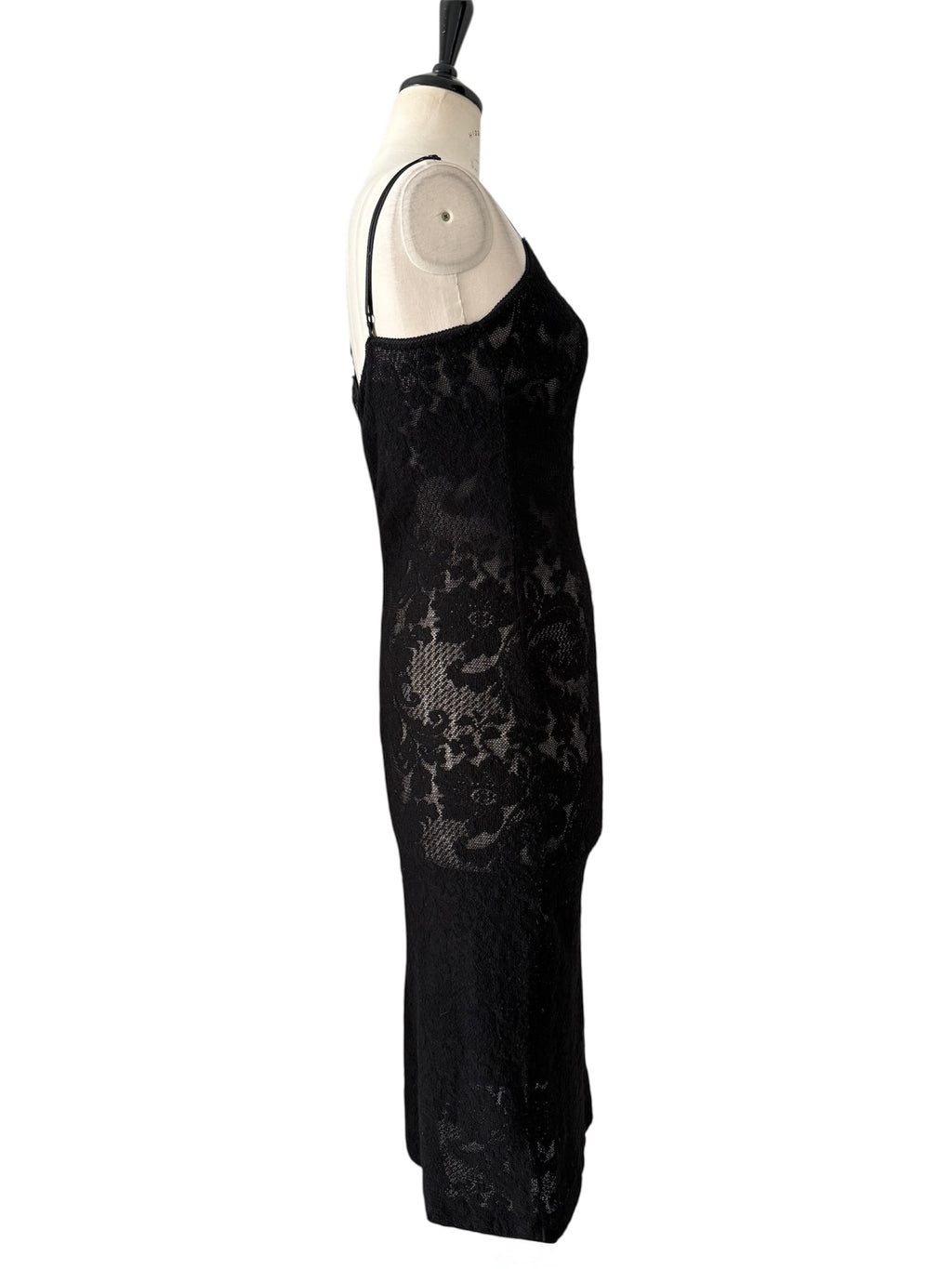 D&g SS 1995 Virgin Mary black lace midi dress