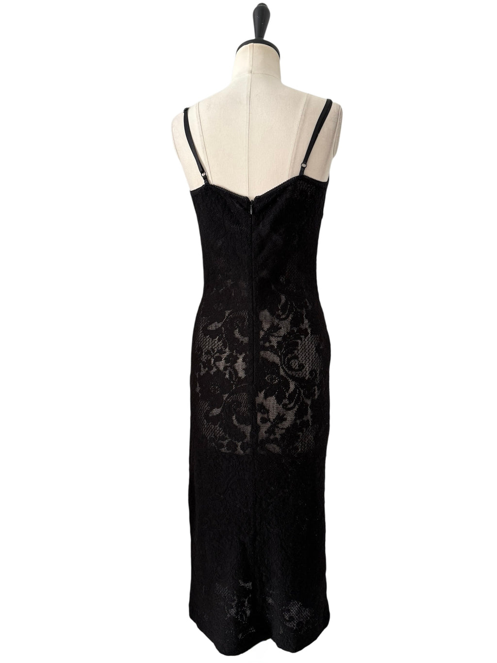D&g SS 1995 Virgin Mary black lace midi dress