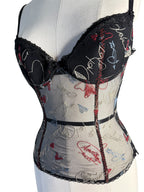 Moschino lingerie bust top embroidered