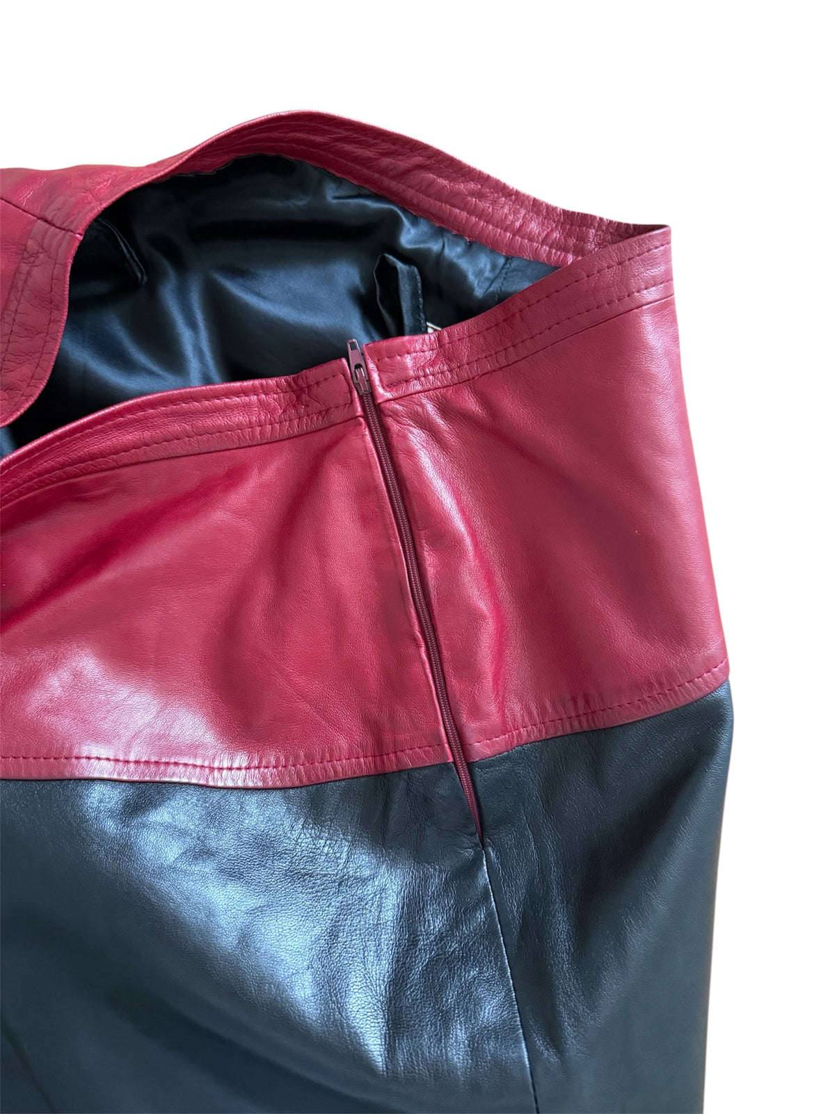 Saint laurent FW 1983 leather skirt two-colour