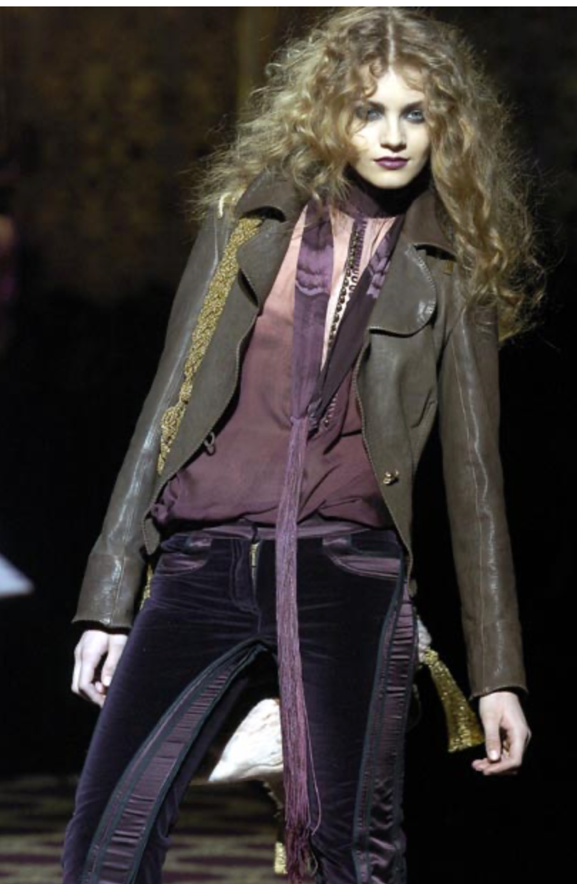 Roberto Cavalli FW 2004 velvet capri pants