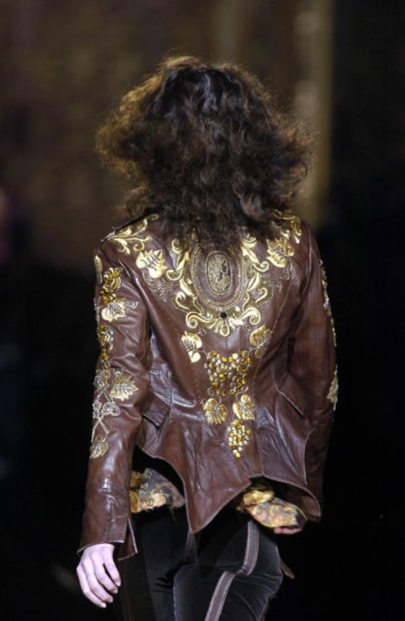 Roberto Cavalli Rare Roberto Cavalli Runway FW 2004 brown leather jacket Jacket Emilia Archive Vintage