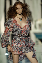 Roberto Cavalli SS 2006 mini ruffle silk dress