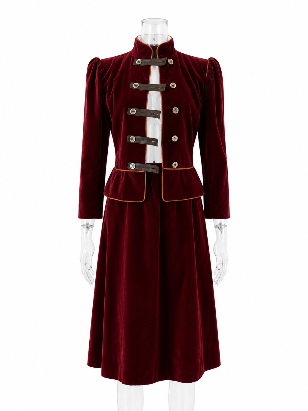 Saint Laurent FW 1980/1981 Runway Archive burgundy tailleur