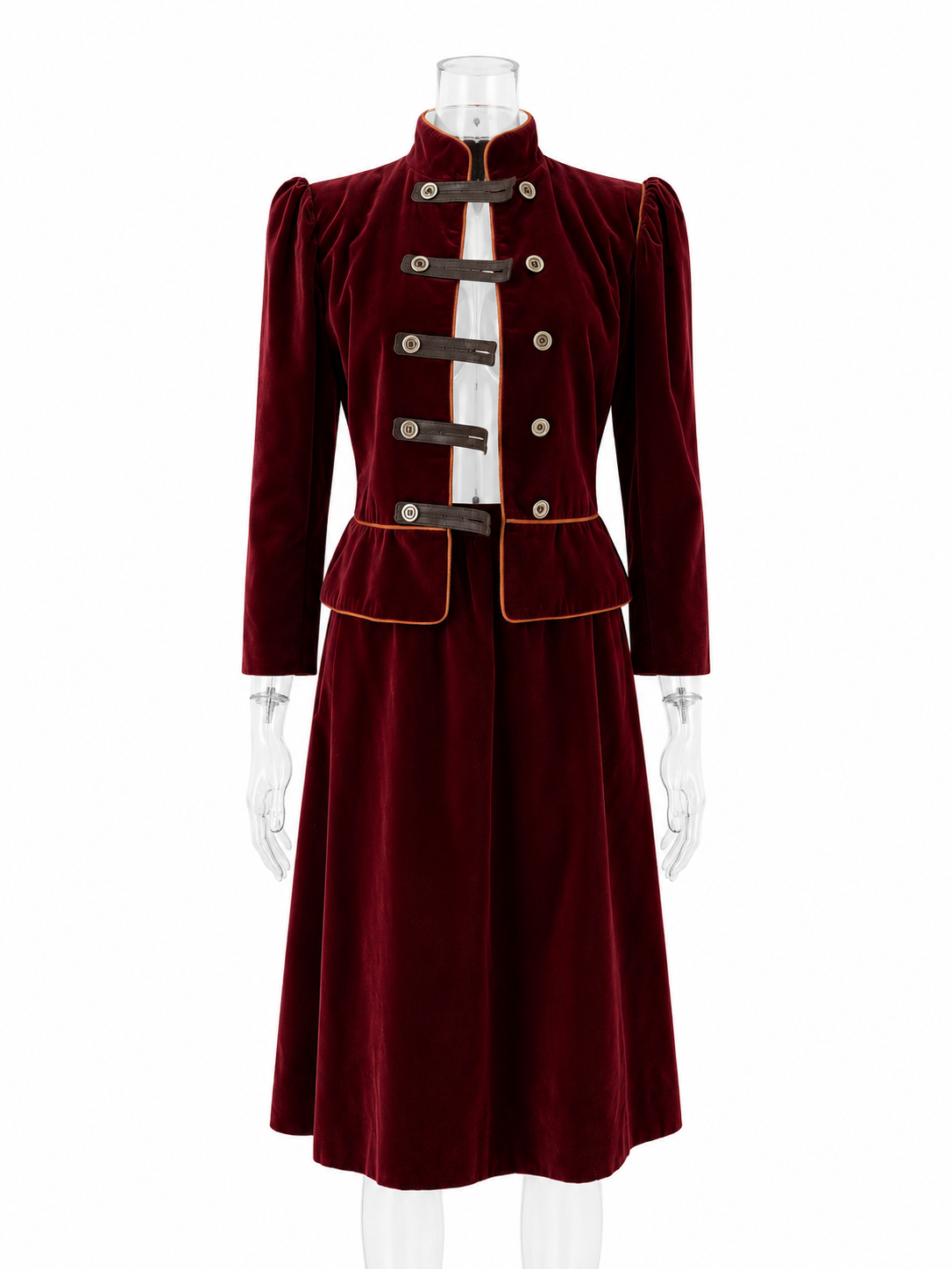 Saint Laurent FW 1980/1981 Runway Archive burgundy tailleur