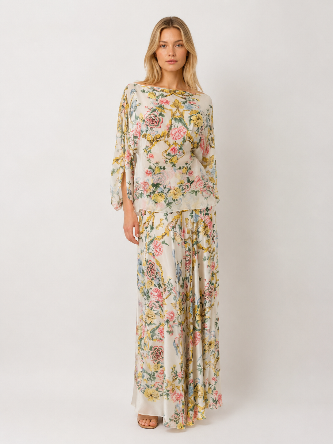 Roberto Cavalli SS 2007 Silk suit blouse and long skirt