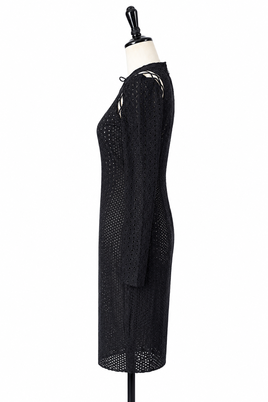 Rare Gianni Versace SS 2002 black lace-up dress