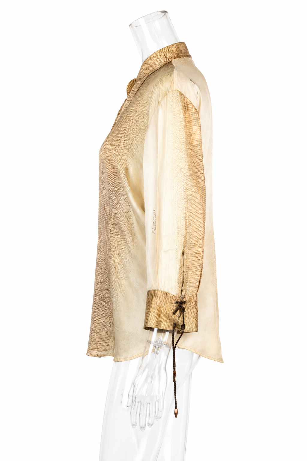 Roberto Cavalli SS 2002 silk set snake print