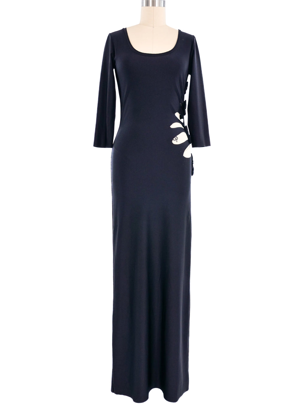 Jean Paul Gaultier black cut-out long dress vintage