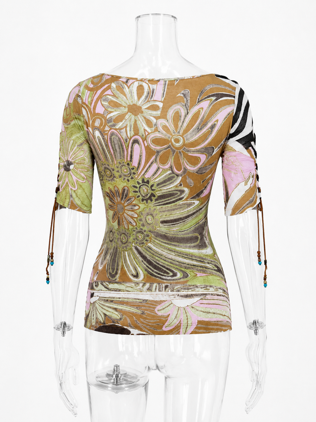 Top blouse Roberto Cavalli SS 2004 zebra floral print