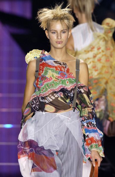 Rare John Galliano SS 2002 print "Formula 1"dress multicolor