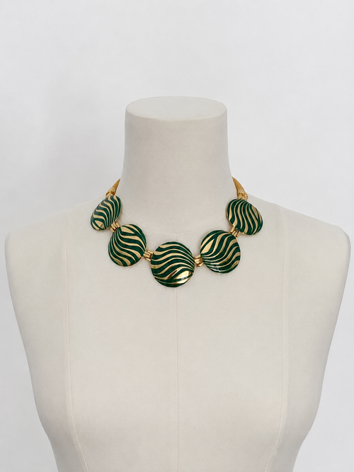 Balenciaga Balenciaga rare 90s green necklace and earrings set set parure jewelry Emilia Archive Vintage