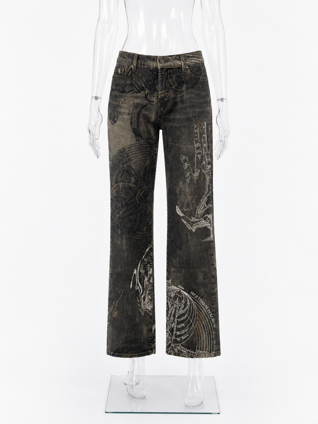 Just Cavalli FW 2003 " astrology" print denim pants jeans