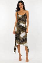 Class Roberto Cavalli brown Leo asymmetric