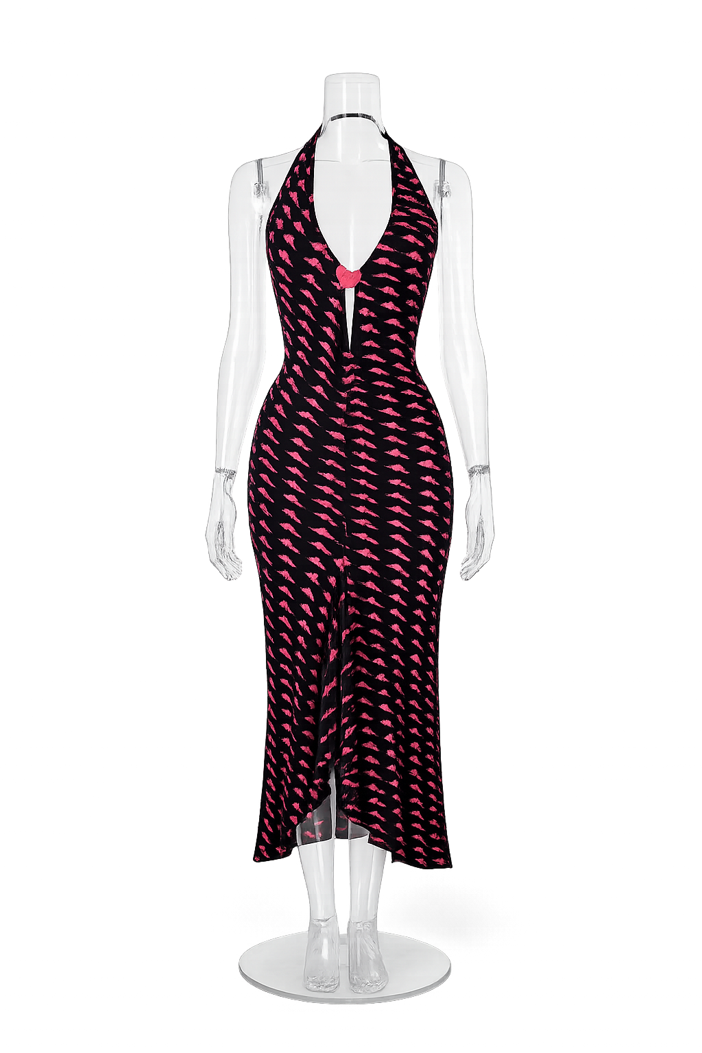 Ungaro Fever midi dress pink "fall in love" hearts