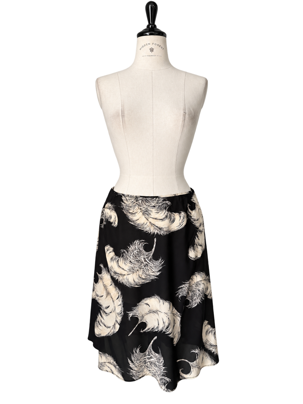 Dolce & Gabbana FW 1997 mini silk skirt print feathers