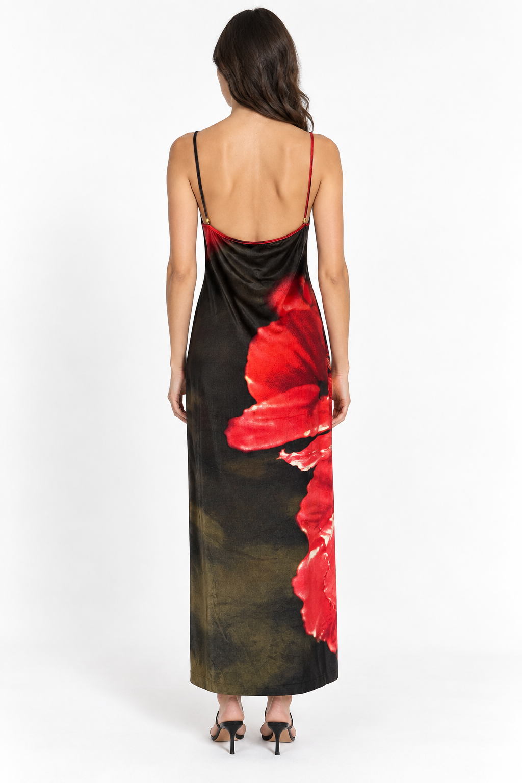 Roberto Cavalli FW 1999 long dress floral print velvet