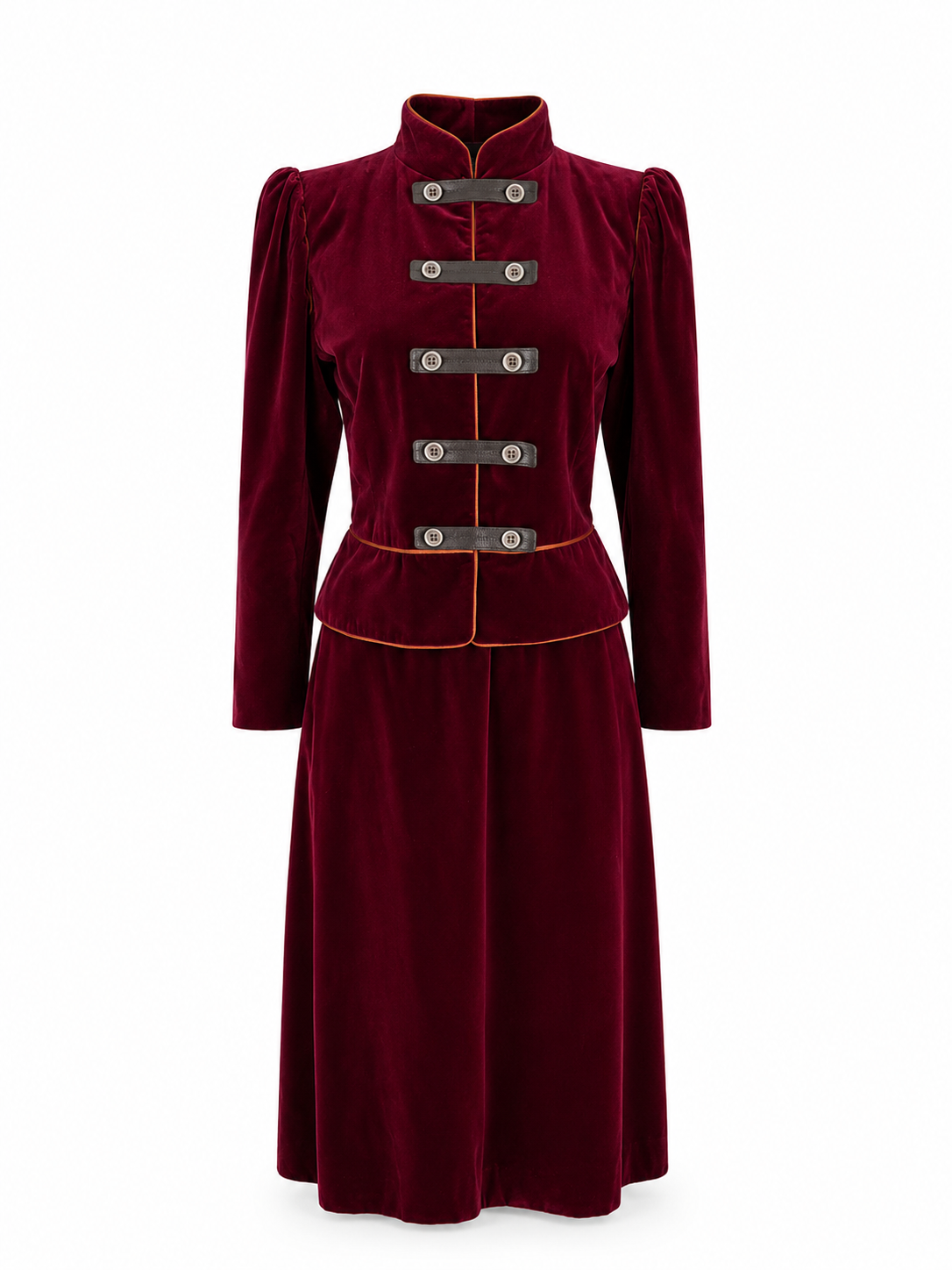 Saint Laurent FW 1980/1981 Runway Archive burgundy tailleur
