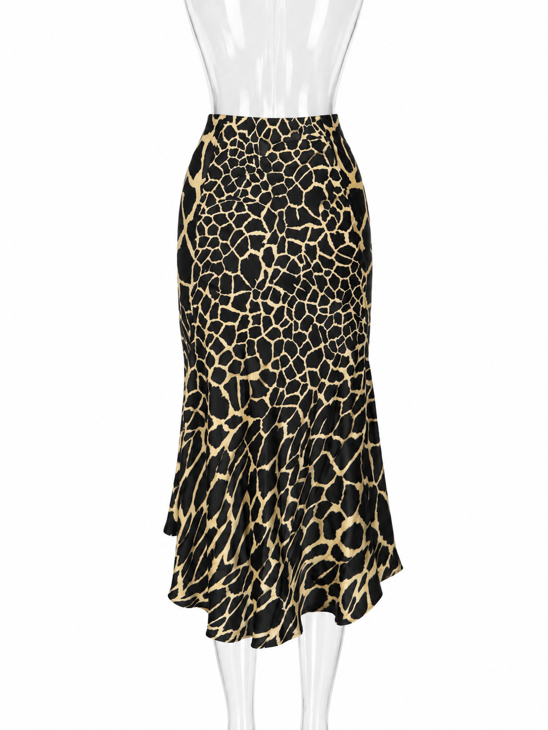 Roberto Cavalli FW 2000 silk giraffe print skirt Runway