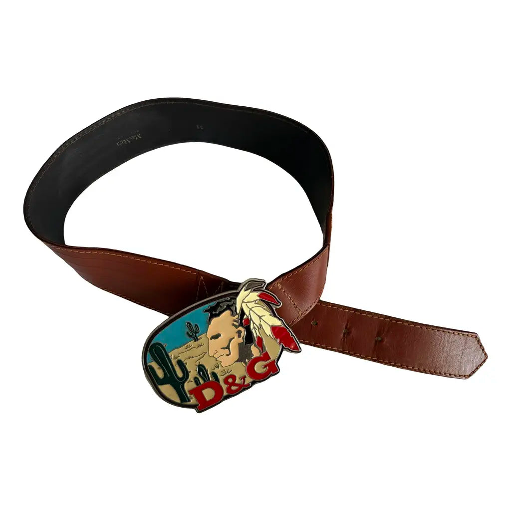 Rare 90s D&g Indian desert theme belt buckle vintage