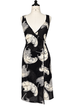 Dolce & Gabbana FW 1997 Runway silk feather print dress