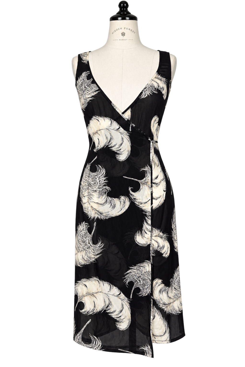 Dolce & Gabbana FW 1997 Runway silk feather print dress