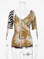 Top blouse Roberto Cavalli SS 2004 zebra floral print