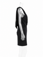 Moschino Cheap and Chic 90s shoulders fringe shawl dress