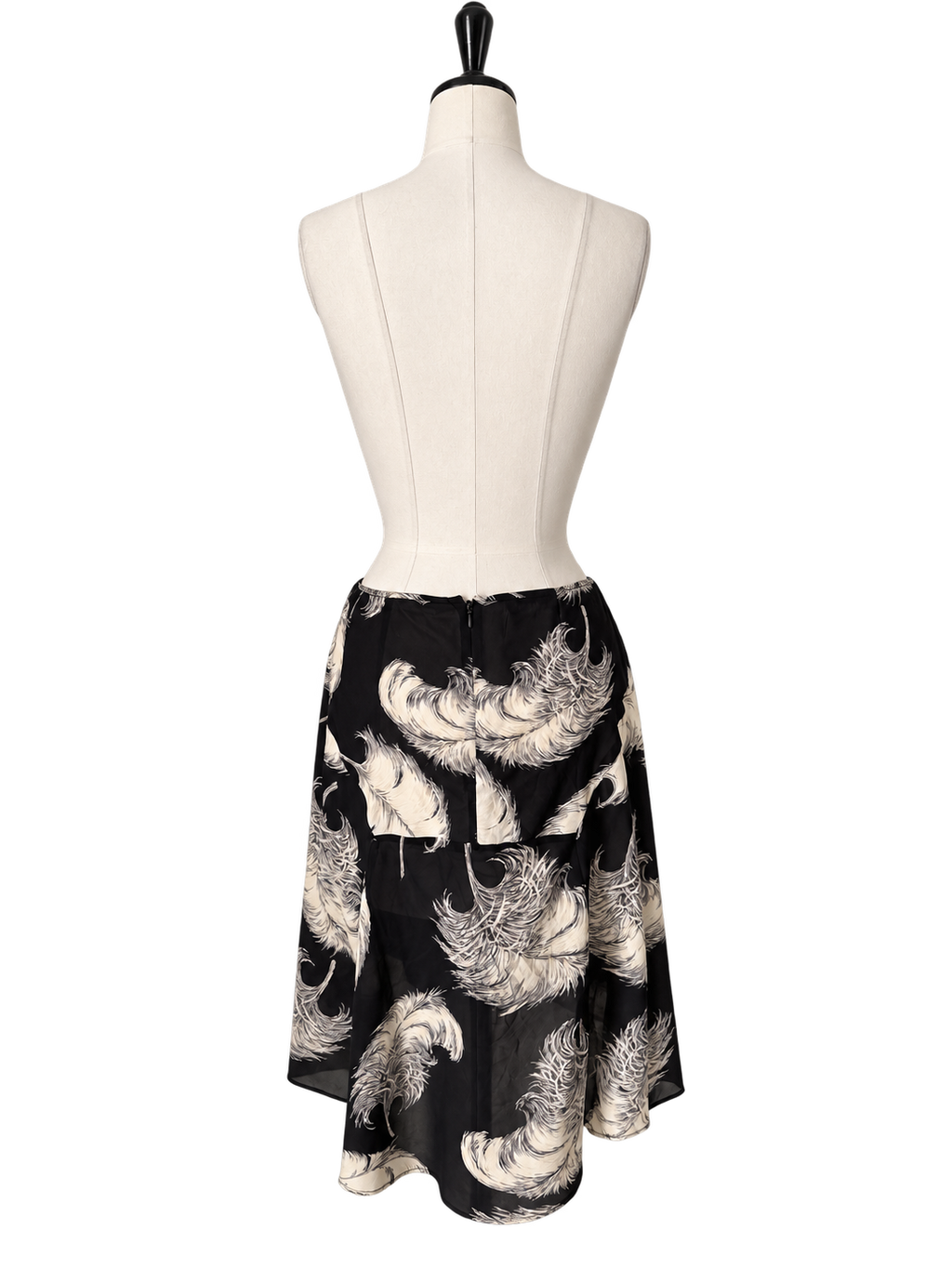 Dolce & Gabbana FW 1997 mini silk skirt print feathers