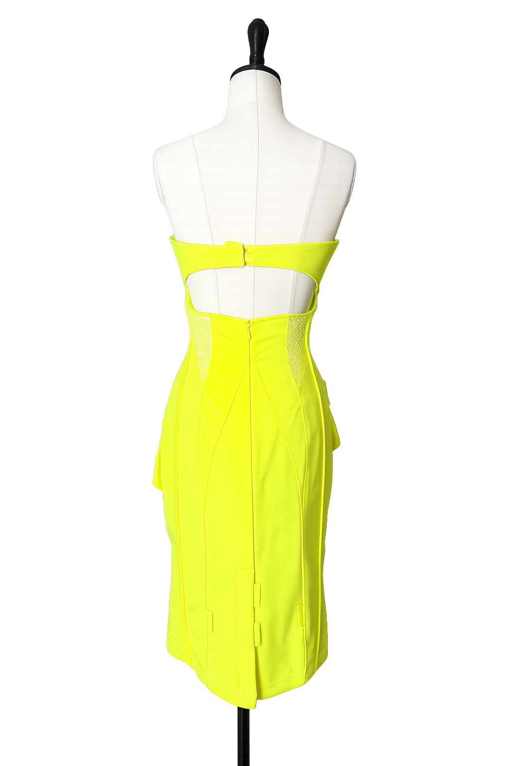 Versace SS 2004 neon mini dress bustier yellow Runway