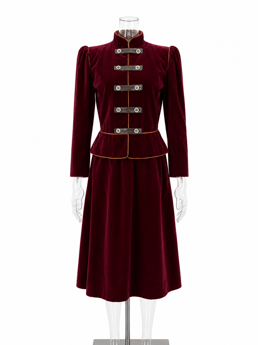 Saint Laurent FW 1980/1981 Runway Archive burgundy tailleur