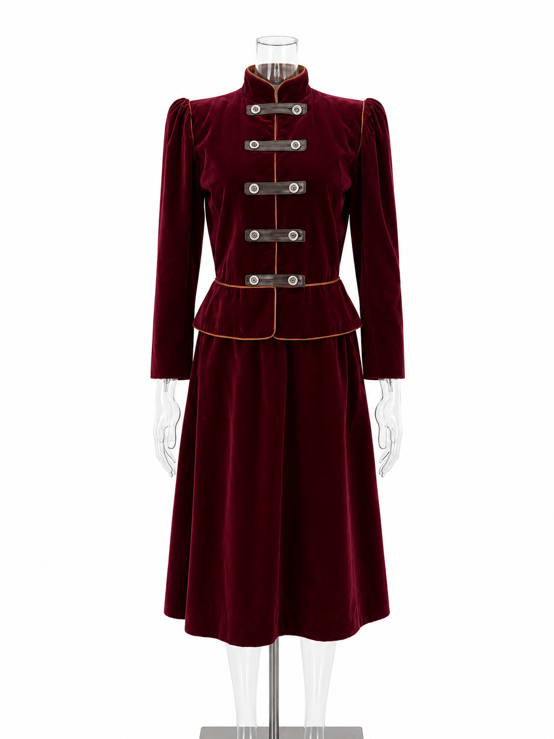 Saint Laurent FW 1980/1981 Runway Archive burgundy tailleur