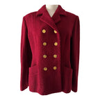 Yves Saint Laurent bouclé burgundy blazer