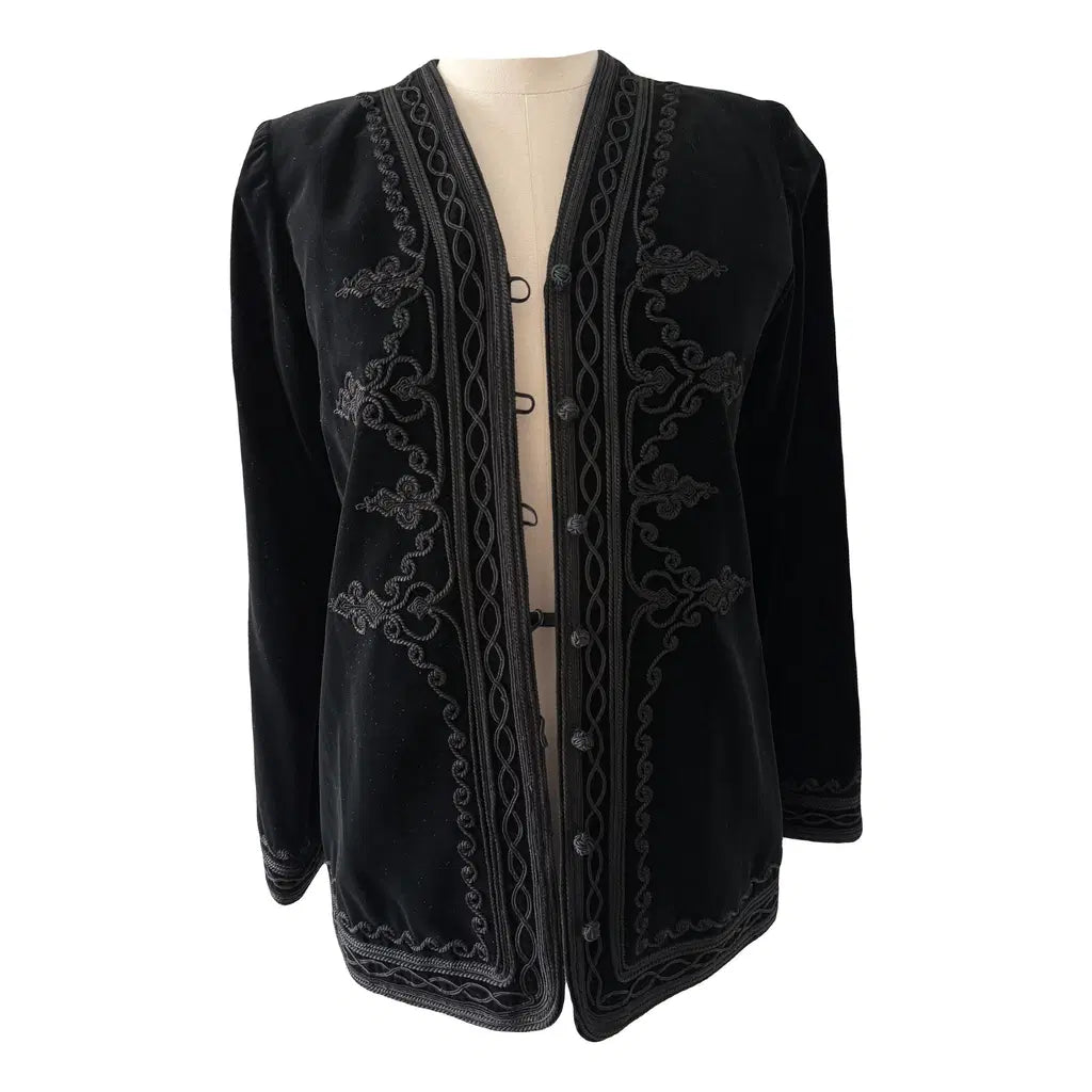 Rare Saint Laurent velvet black blazer 1977