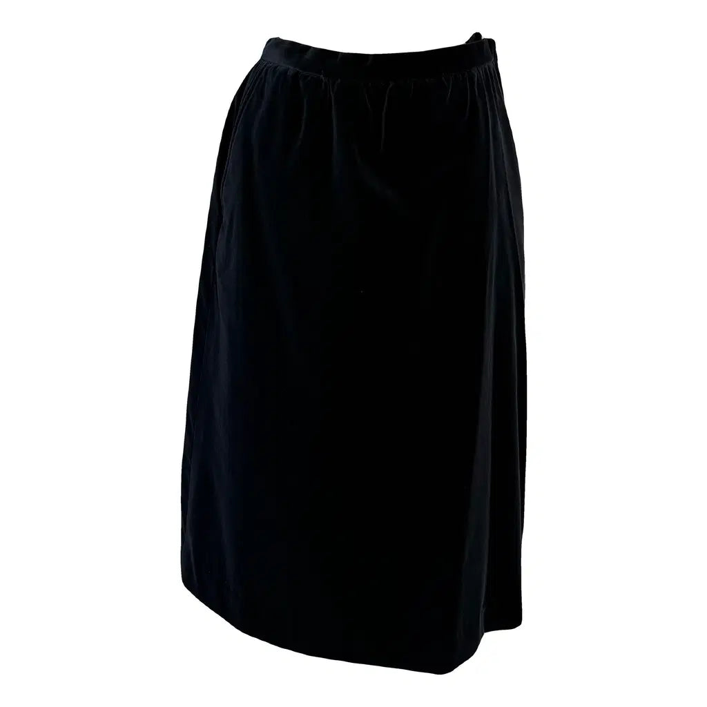 Saint Laurent FW 1974 velvet dark blue skirt