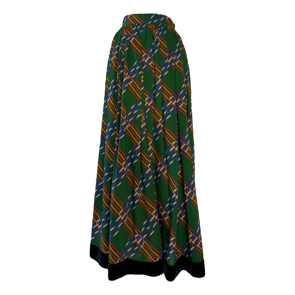 Saint Laurent 1970 1980 long wool skirt