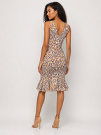 Roberto Cavalli SS 2006 orange brown mini ruffle dress