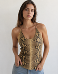 Rare top vintage leather python bare back 90s