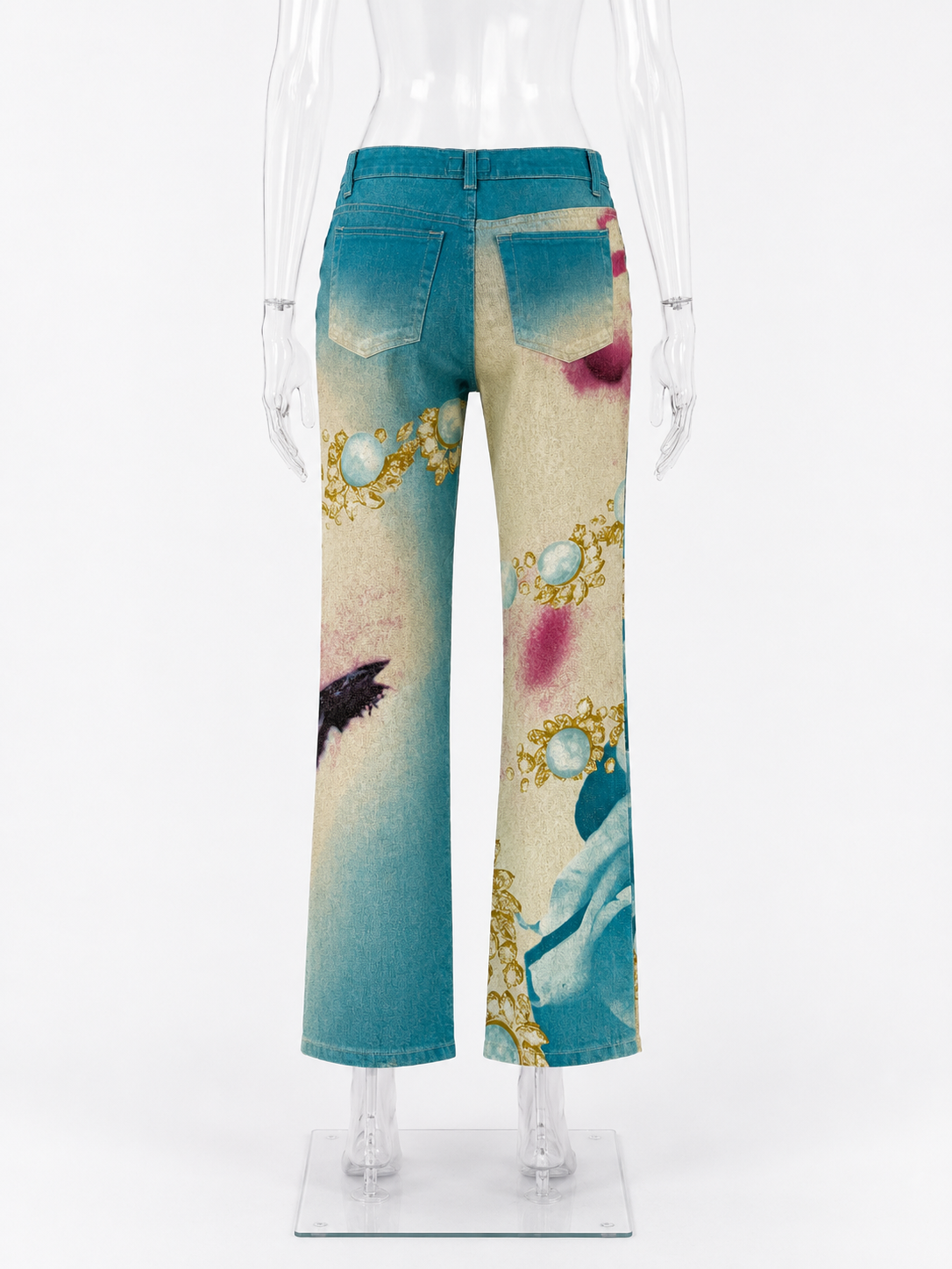 Roberto Cavalli SS 2001 Runway "Elizabeth Taylor" eye jeans pants