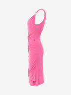 Moschino 90s pink Barbie dress mesh sheer silver rings