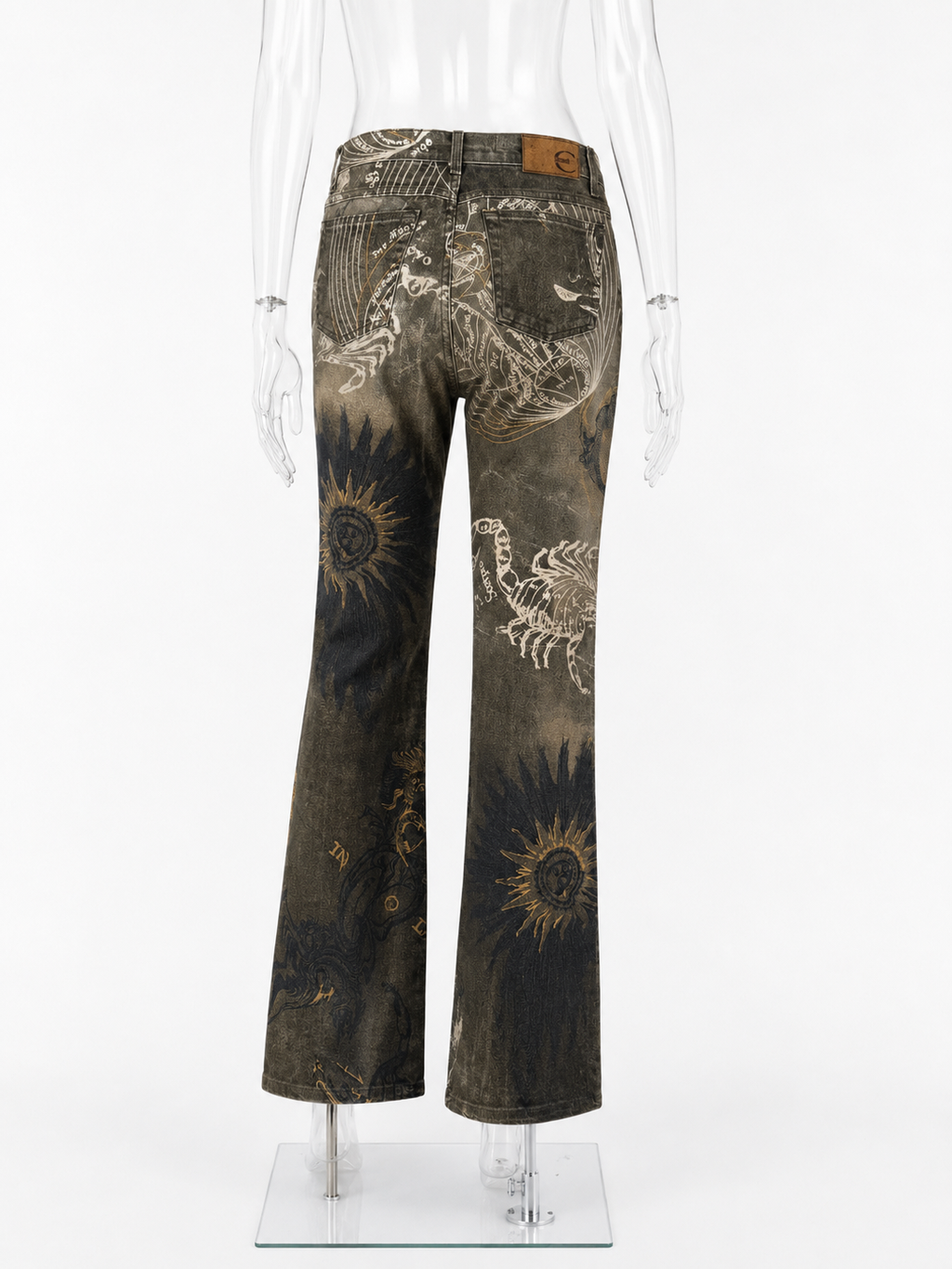 Just Cavalli FW 2003 " astrology" print denim pants jeans