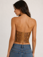 Rare Genny SS 1998 Runway leather bare back top new