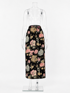 Rare Dolce & Gabbana SS 1997 Runway floral silk midi skirt