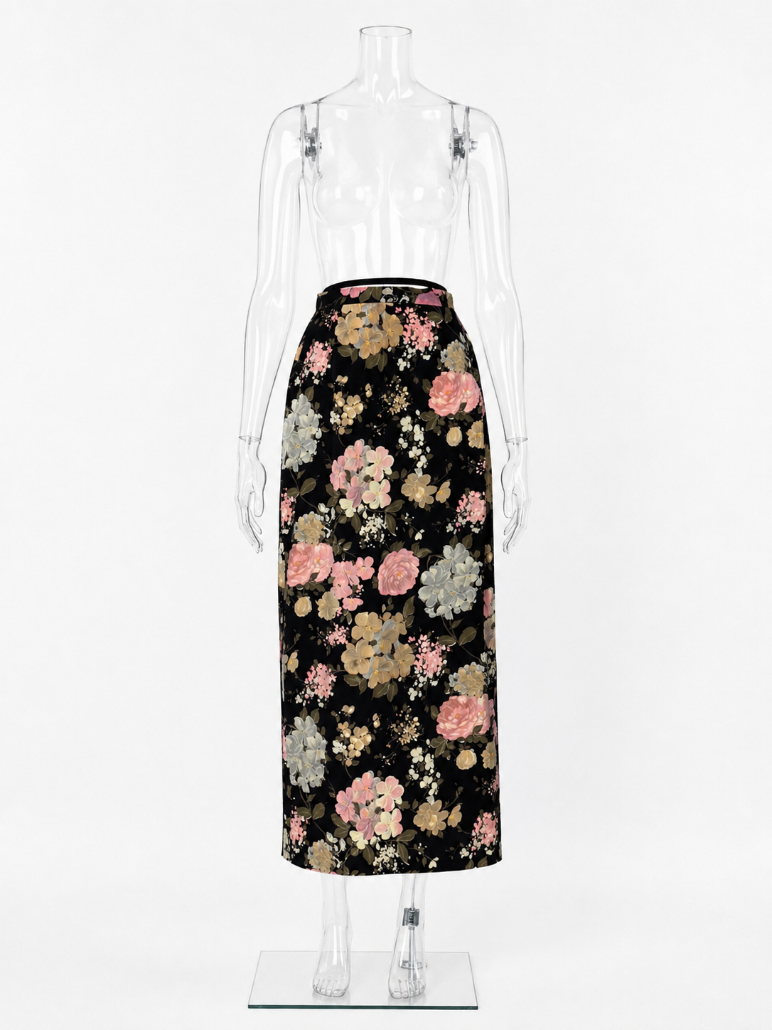 Rare Dolce & Gabbana SS 1997 Runway floral silk midi skirt