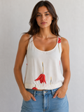Valentino Miss V tulip silk tank top 90s